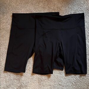 Two Pairs of All in Motion Women's Black Bike Shorts